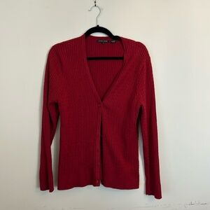 Women’s size XL Jeanne Pierre red cardigan